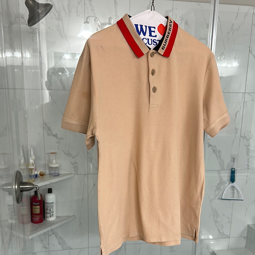 Burberry Tan Polo Shirt Classic Design